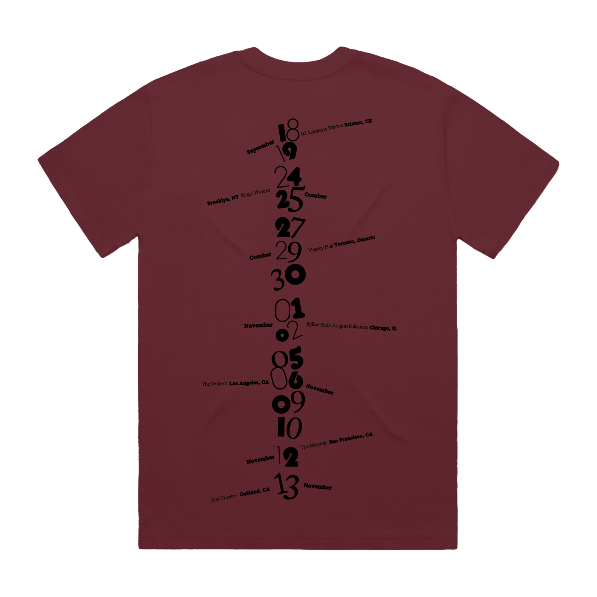 Burgundy Tour T-Shirt